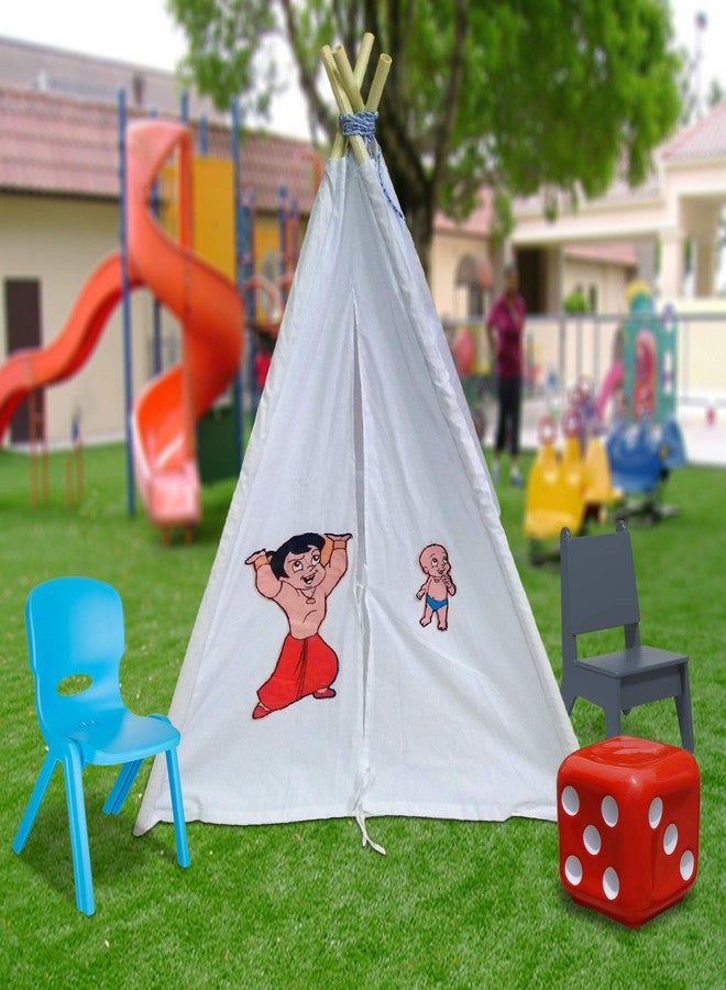 Creative Textiles Cotton Foldable Play Tent House for Indoor Outdoor (White) - Image 5